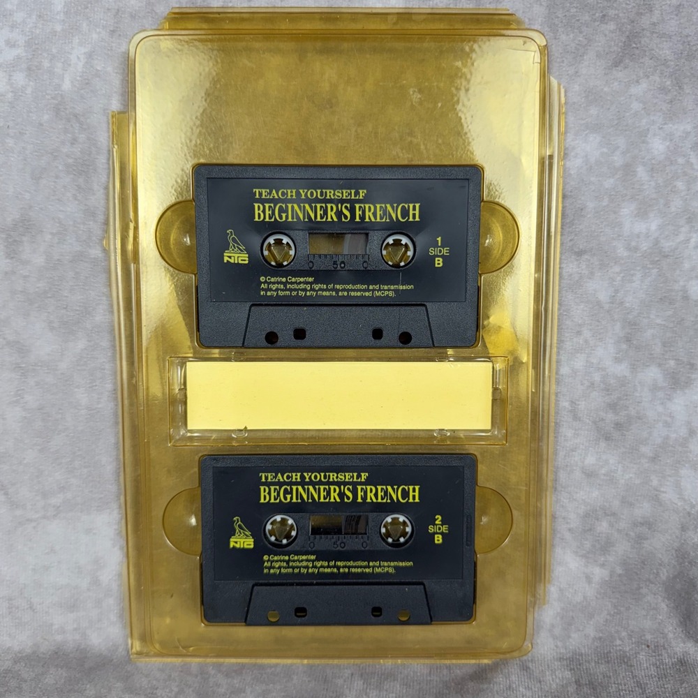 Vtg NTC Teach Yourself Beginner's French 2 Cassette Tape Set Catrine Carpenter